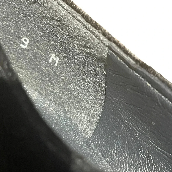 EUC Stuart Weitzman black leather and velvet bootie lace-up heels. Size 9. - Picture 4 of 5